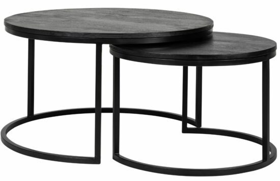 Set dvou černých mangových konferenčních stolků Richmond Catana 60/80
