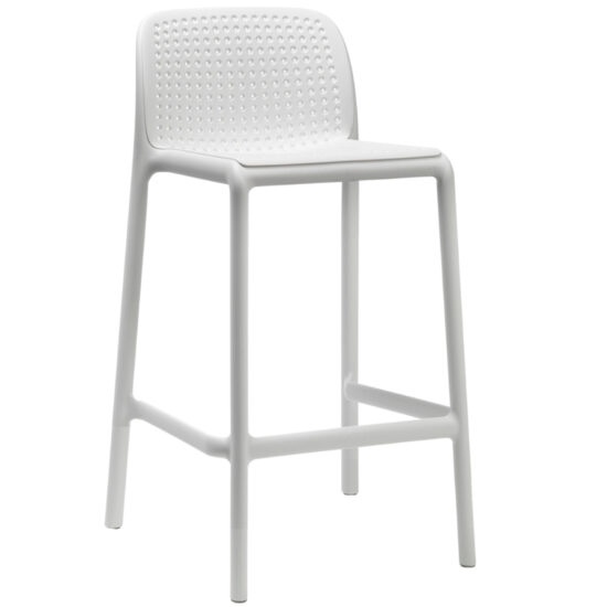 Nardi Bílá plastová barová židle Lido Mini 65 cm