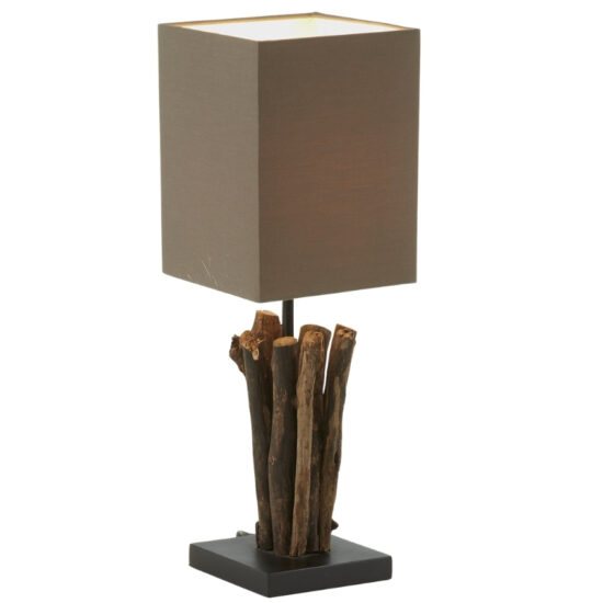 Hnědá dřevěná stolní lampa Kave Home Antares
