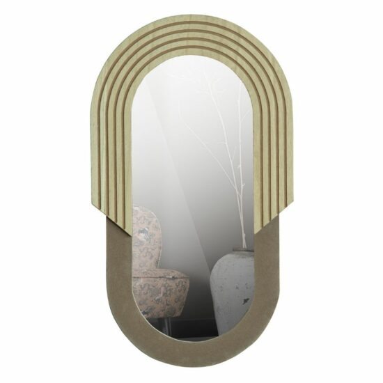 Hoorns Dřevěné oválné nástěnné zrcadlo Zebina 57 cm
