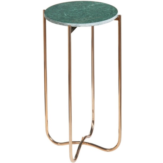 Moebel Living Zelený mramorový odkládací stolek Linex 35 cm