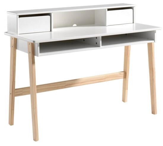 Bílý dřevěný psací stůl Vipack Kiddy 60 x 110 cm