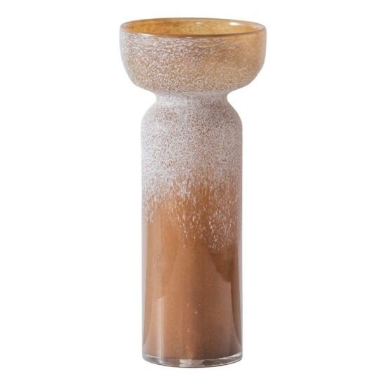 Hoorns Hnědá skleněná váza Shaw 14 cm