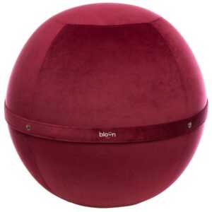 Bloon Paris Bordově červený sametový sedací/gymnastický míč Bloon Velvet 55 cm