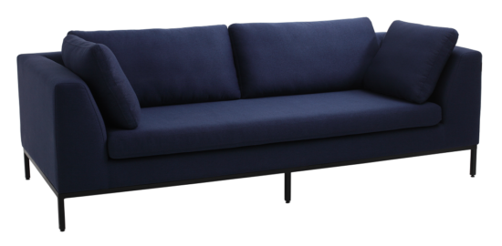 Nordic Design Tmavě modrá látková trojmístná pohovka Samara 230 cm
