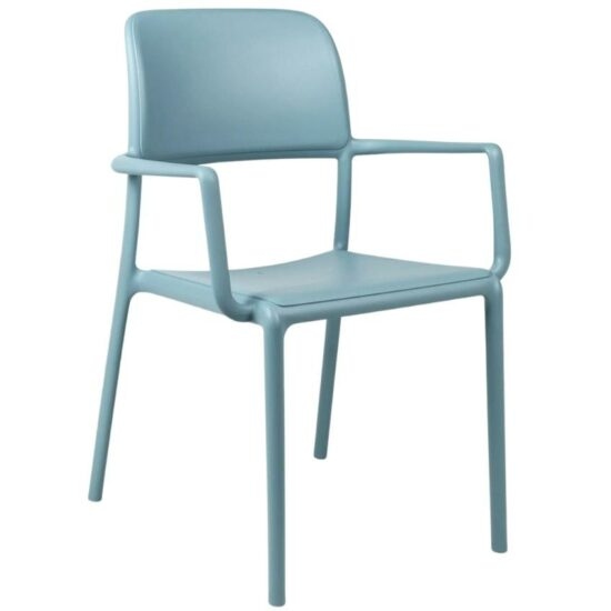 Nardi Modrá plastová zahradní židle Riva s područkami