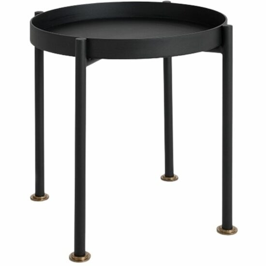 Nordic Design Černý kovový odkládací stolek Nollan 40 cm II.