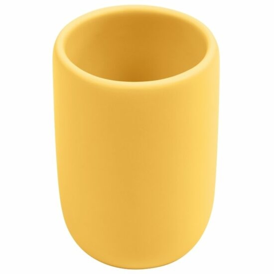 Žlutý plastový stojan na zubní kartáčky Kave Home Chia