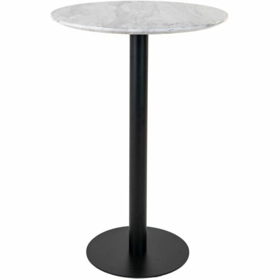 Nordic Living Černý mramorový kulatý barový stůl Ascona 70 cm