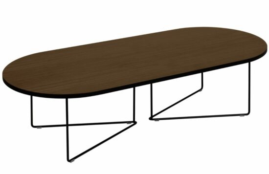 Ořechový konferenční stolek TEMAHOME Oval 136 x 60 cm