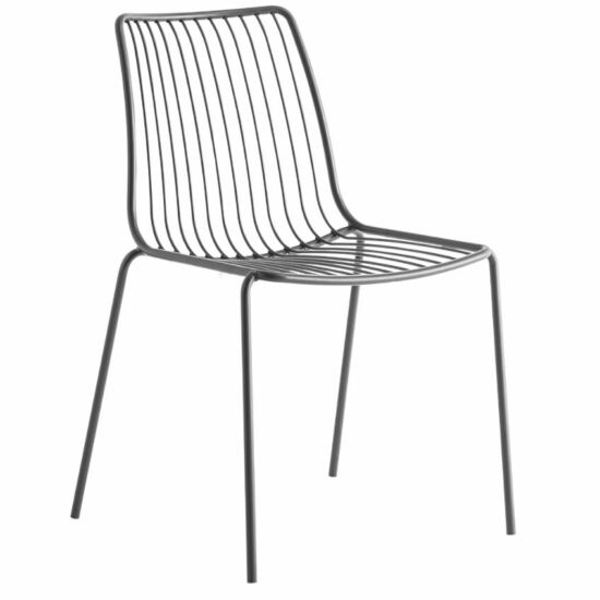 Pedrali Antracitově šedá kovová zahradní židle Nolita 3651