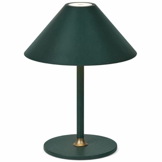Tmavě zelená kovová nabíjecí stolní LED lampa Halo Design Hygge