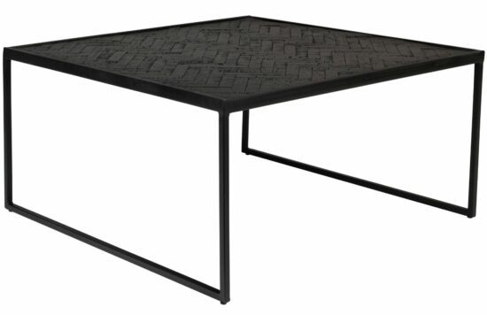 White Label Černý teakový konferenční stolek WLL PARKER 80 x 80 cm