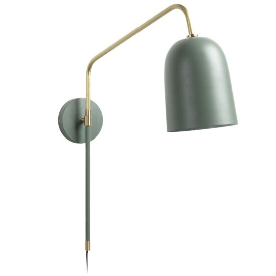 Zelená kovová nástěnná lampa Kave Home Audrie 15 cm