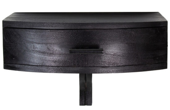 Hoorns Černý akátový nástěnný noční stolek Libie 40 x 37