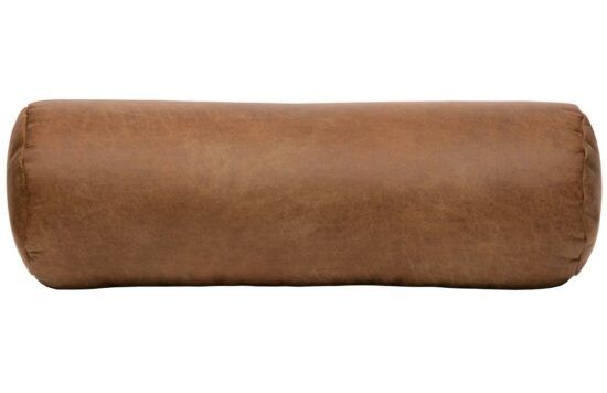 Hoorns Hnědý kožený polštář Rolly 20 cm