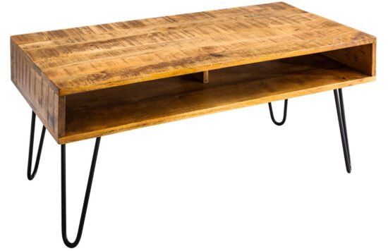 Moebel Living Masivní mangový konferenční stolek Remus 100x50 cm