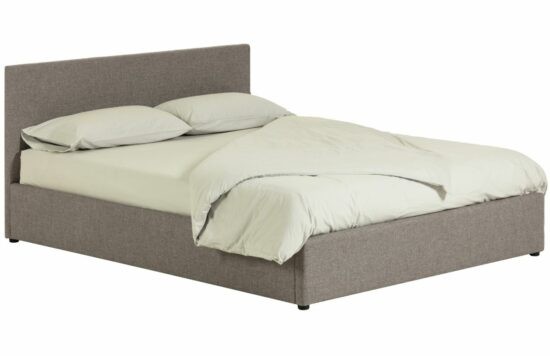 Šedá látková dvoulůžková postel Kave Home Nahiri 160 x 200 cm
