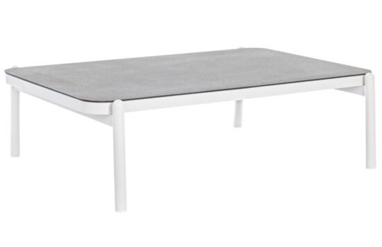 Bílý skleněný zahradní konferenční stolek Bizzotto Florenia 120 x 75 cm