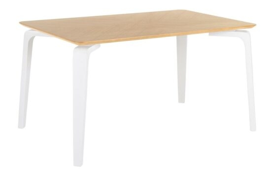 Dubový jídelní stůl Somcasa Stacy 140 x 90 cm s bílou podnoží