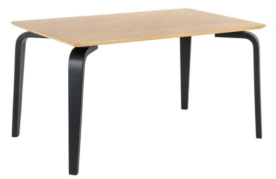 Dubový jídelní stůl Somcasa Stacy 140 x 90 cm s černou podnoží