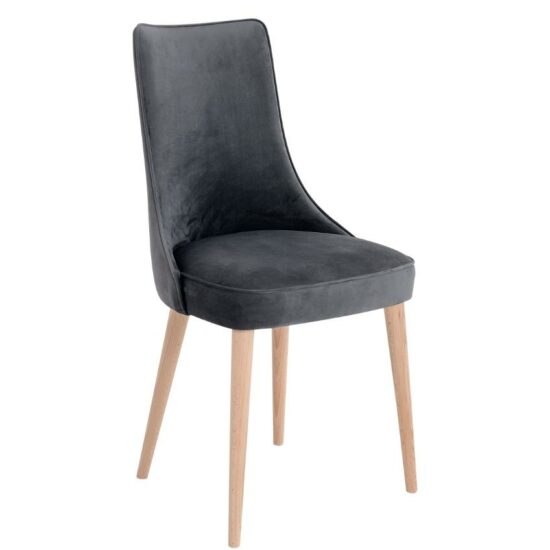 Nordic Design Šedá sametová jídelní židle Kika