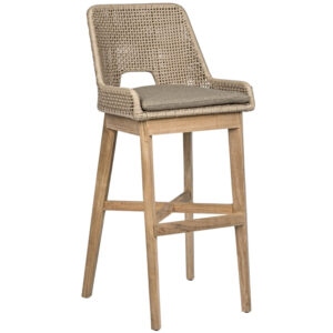 Šedo hnědá pletená zahradní barová židle Bizzotto Hespari 112 cm