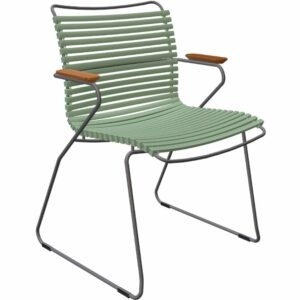 Světle zelená plastová zahradní židle HOUE Click s područkami