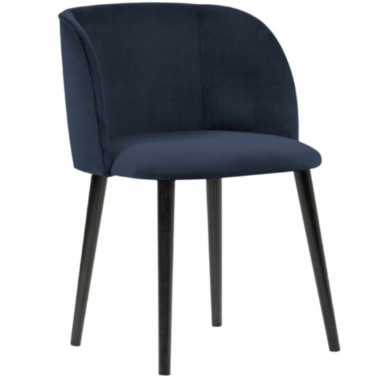 Tmavě modrá sametová jídelní židle MICADONI NAWAJO