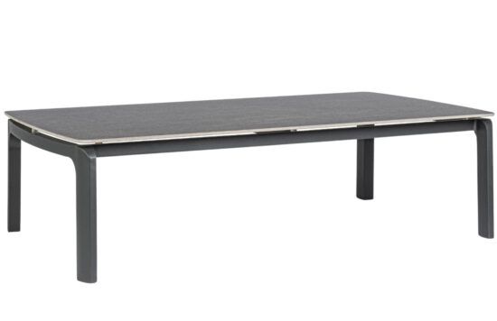 Tmavě šedý keramický zahradní konferenční stolek Bizzotto Jaliso 120 x 70 cm