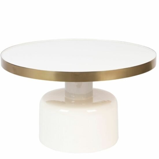 Bílý kovový konferenční stolek ZUIVER GLAM 60 cm