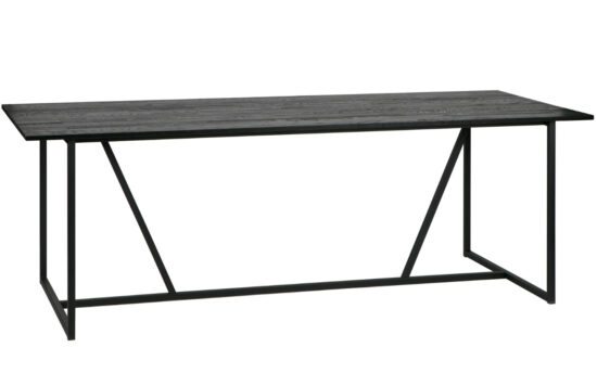 Hoorns Černý jasanový jídelní stůl Frax 220 x 90 cm