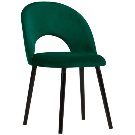 Tmavě zelená sametová jídelní židle MICADONI TANTI