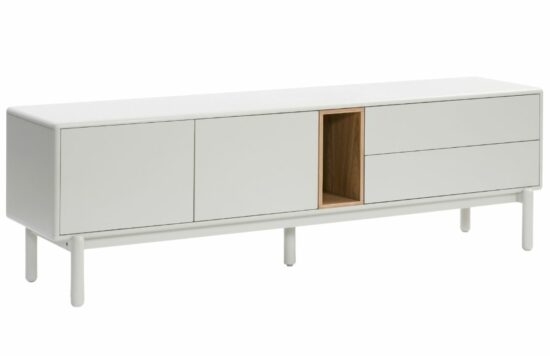 Krémově bílý lakovaný TV stolek Teulat Corvo 180 x 40 cm