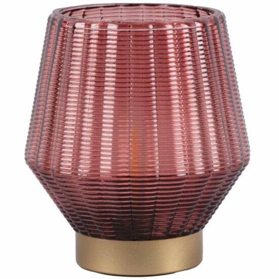Time for home Červená skleněná stolní lampa Eibllin S 14 cm