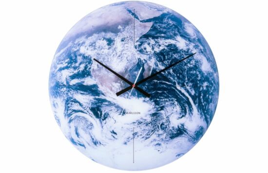 Time for home Modré nástěnné hodiny Terre ø 60 cm