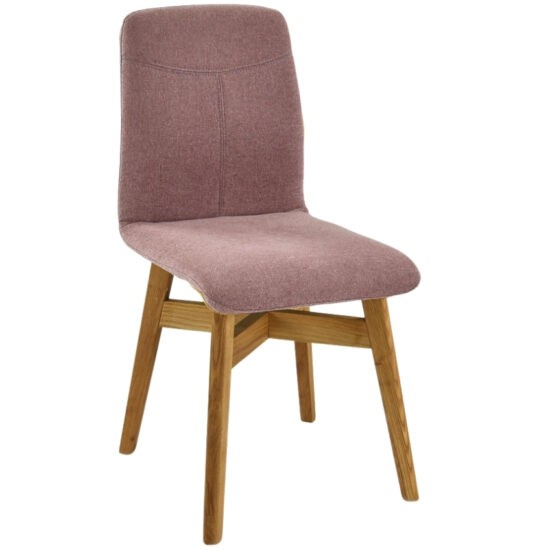 Woody Lososově růžová látková jídelní židle Yori