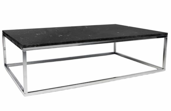 Černý mramorový konferenční stolek TEMAHOME Prairie 120 x 75 cm s chromovanou podnoží