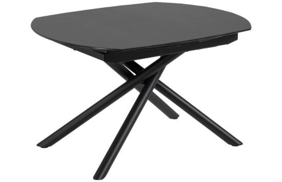 Černý skleněný rozkládací jídelní stůl Kave Home Yodalia 130/190 x 100 cm