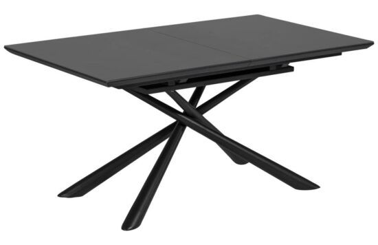 Černý skleněný rozkládací jídelní stůl Kave Home Theone 160-210 x 90 cm