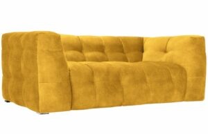 Žlutá sametová dvoumístná pohovka Windsor & Co Vesta 208 cm
