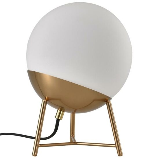 Nordic Living Bílo zlatá skleněná stolní lampa Tabea