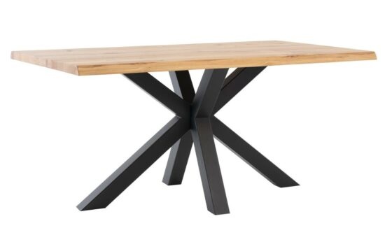Dubový jídelní stůl Somcasa Grace 180 x 95 cm s černou podnoží