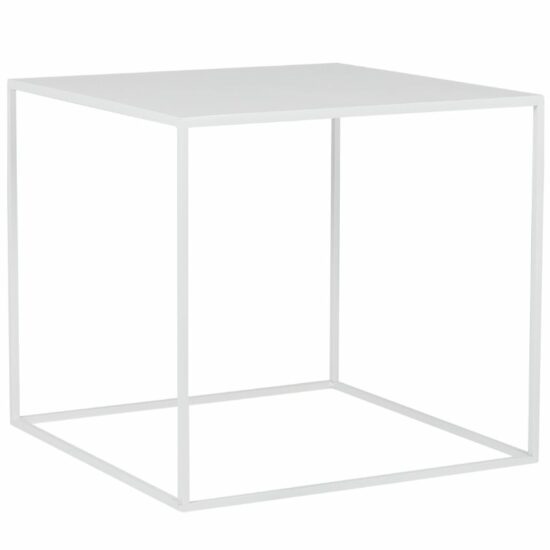 Nordic Design Bílý kovový konferenční stolek Moreno 50 x 50 cm