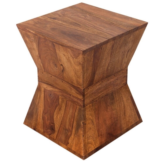 Moebel Living Přírodní masivní sheeshamový odkládací stolek Giza 35x35 cm