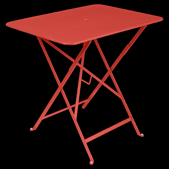 Oranžový kovový skládací stůl Fermob Bistro 57 x 77 cm