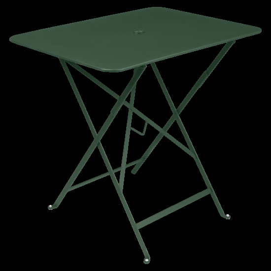 Tmavě zelený kovový skládací stůl Fermob Bistro 57 x 77 cm