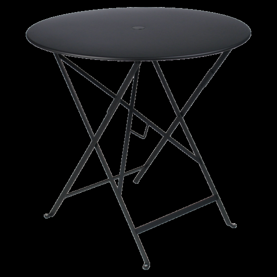 Černý kovový skládací stůl Fermob Bistro Ø 77 cm