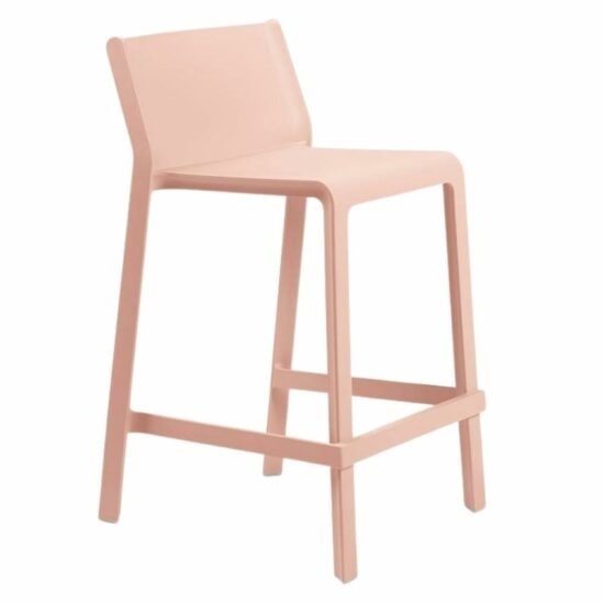 Nardi Lososově růžová plastová barová židle Trill 65 cm