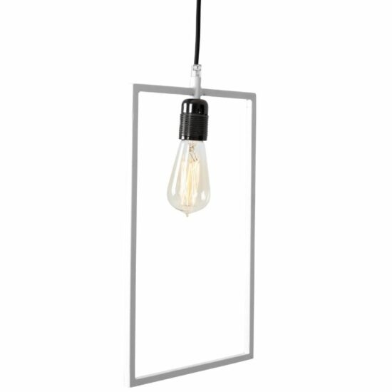 Nordic Design Bílé kovové závěsné světlo Paris 40 x 25 cm